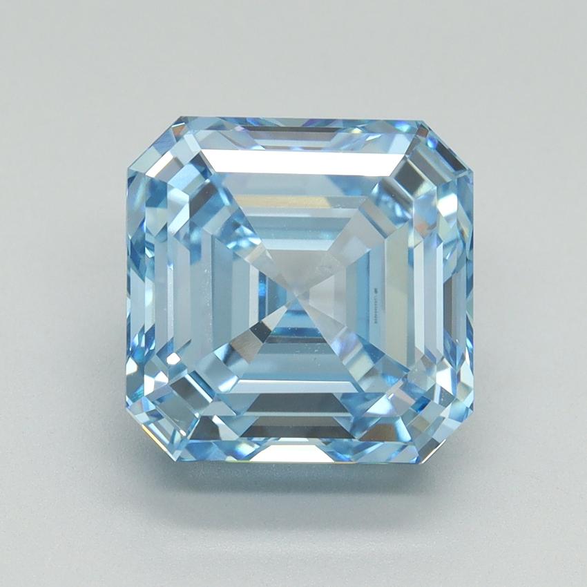5.02 Ct. Fancy Vivid Blue Asscher Lab Grown Diamond