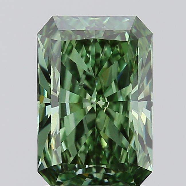 1.50 Ct. Fancy Vivid  Green Radiant Lab Grown Diamond