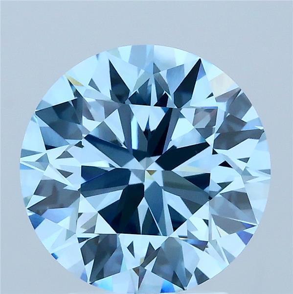 3.00 Ct. Fancy Vivid Blue Round Lab Grown Diamond