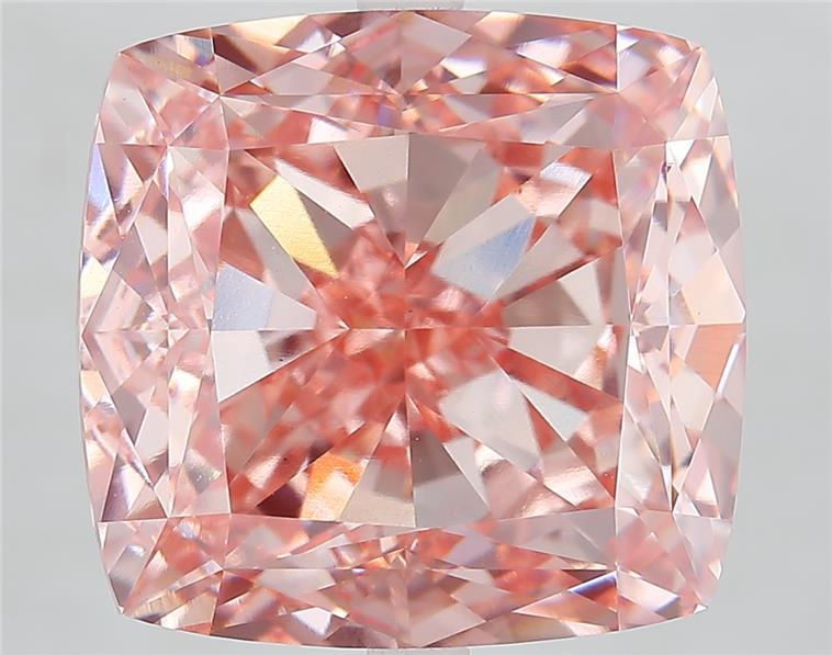 16.11 Ct. Fancy Vivid  Pink Cushion Lab Grown Diamond