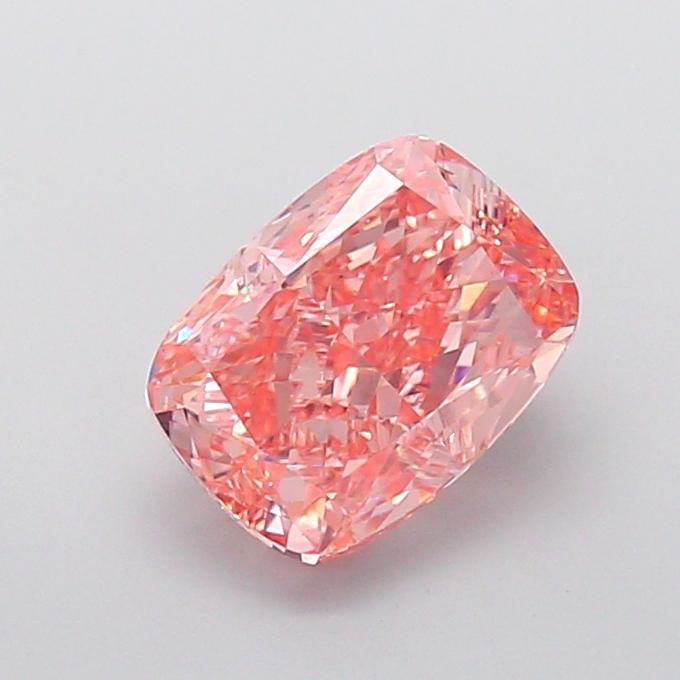 3.02 Ct. Fancy Vivid  Pink Cushion Lab Grown Diamond