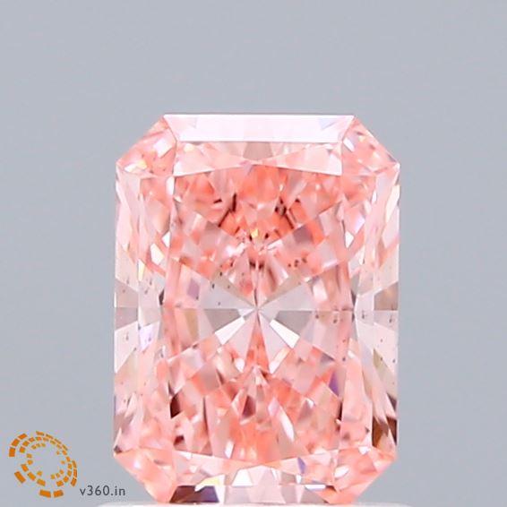 1.10 Ct. Fancy Vivid Pink Radiant Lab Grown Diamond