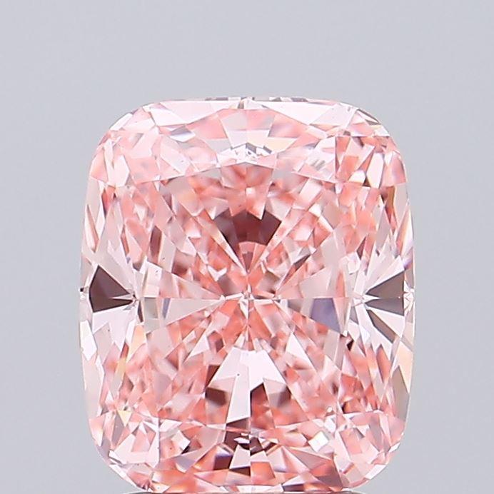 2.68 Ct. Fancy Vivid Pink Cushion Lab Grown Diamond
