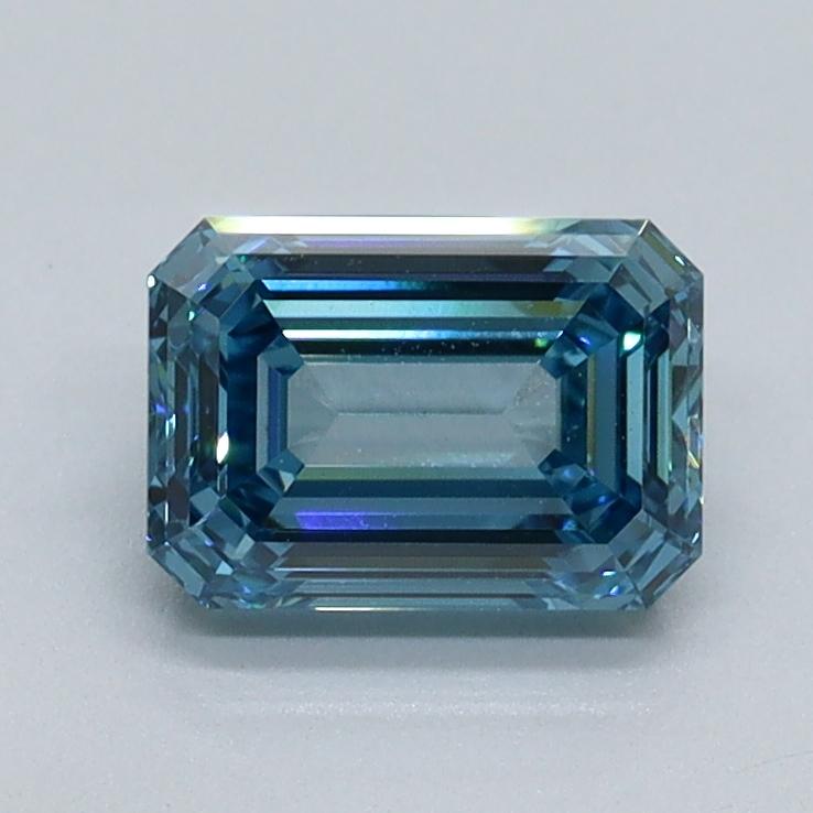 1.02 Ct. Fancy Vivid Malibu Blue Emerald Lab Grown Diamond