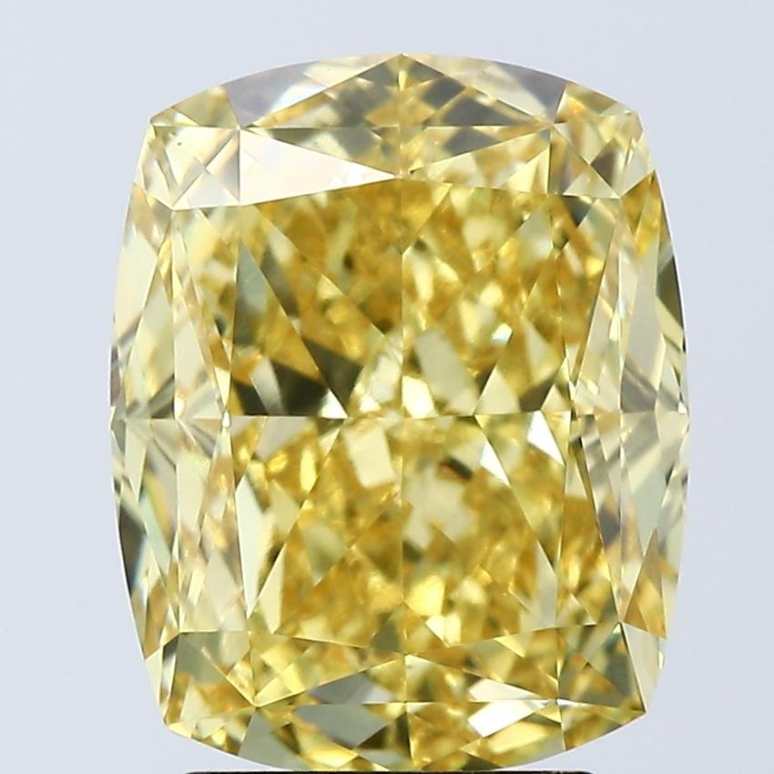 4.03 Ct. Fancy Vivid Yellow Cushion Lab Grown Diamond