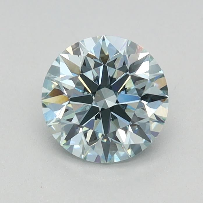 0.66 Ct. Fancy Intense Greenish Blue Round Lab Grown Diamond