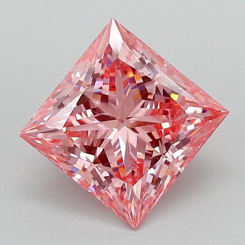 3.09 Ct. Fancy Vivid Pink Princess Lab Grown Diamond