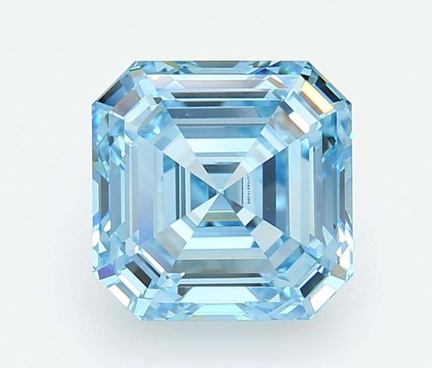 3.25 Ct. Fancy Intense  Blue Asscher Lab Grown Diamond