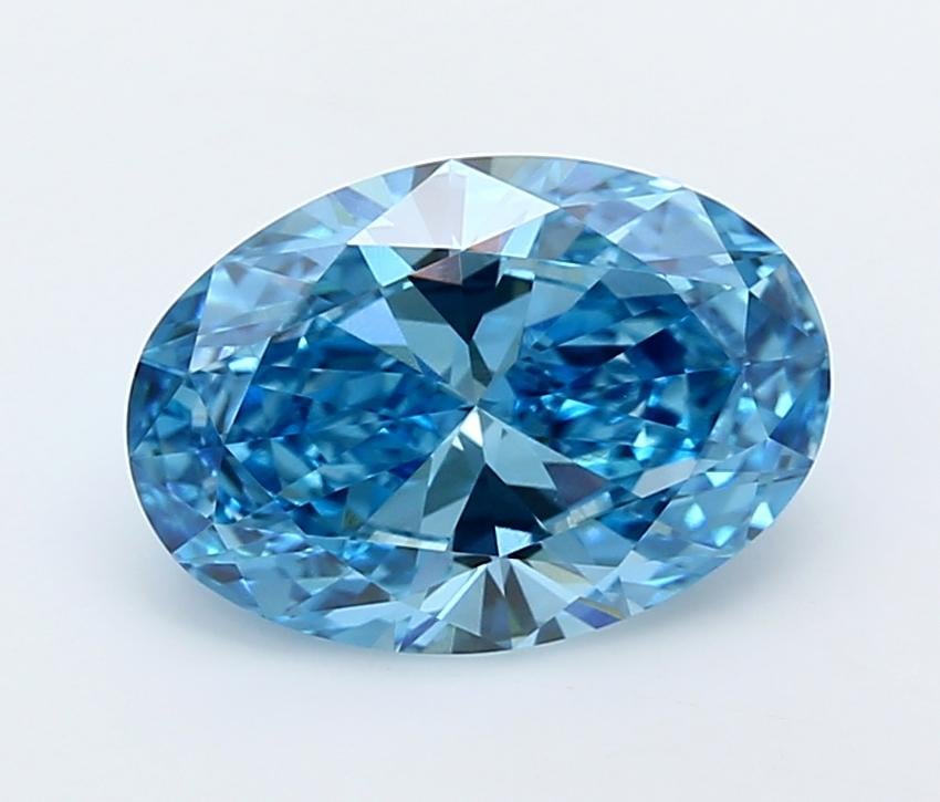 3.00 Ct. Fancy Vivid  Blue Oval Lab Grown Diamond