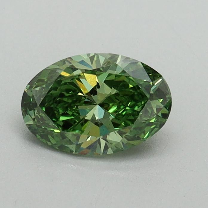 0.54 Ct. Fancy Vivid Green Oval Lab Grown Diamond