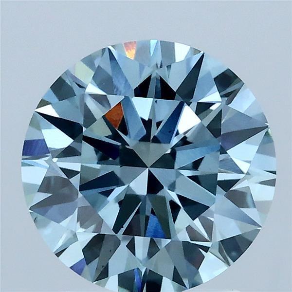 2.01 Ct. Fancy Vivid Blue Round Lab Grown Diamond