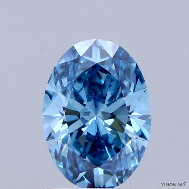 1.03 Ct. Fancy Vivid Blue Oval Lab Grown Diamond
