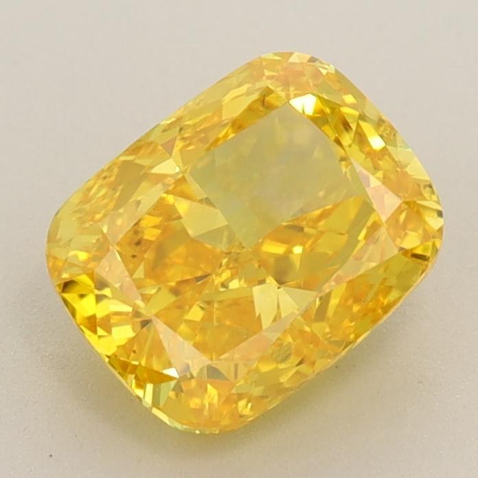 1.51 Ct. Fancy Vivid  Yellow Cushion Lab Grown Diamond