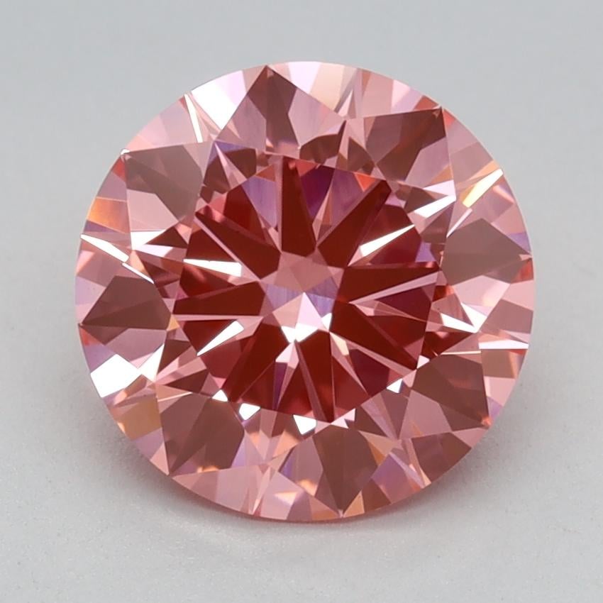 1.77 Ct. Fancy Vivid Pink Round Lab Grown Diamond