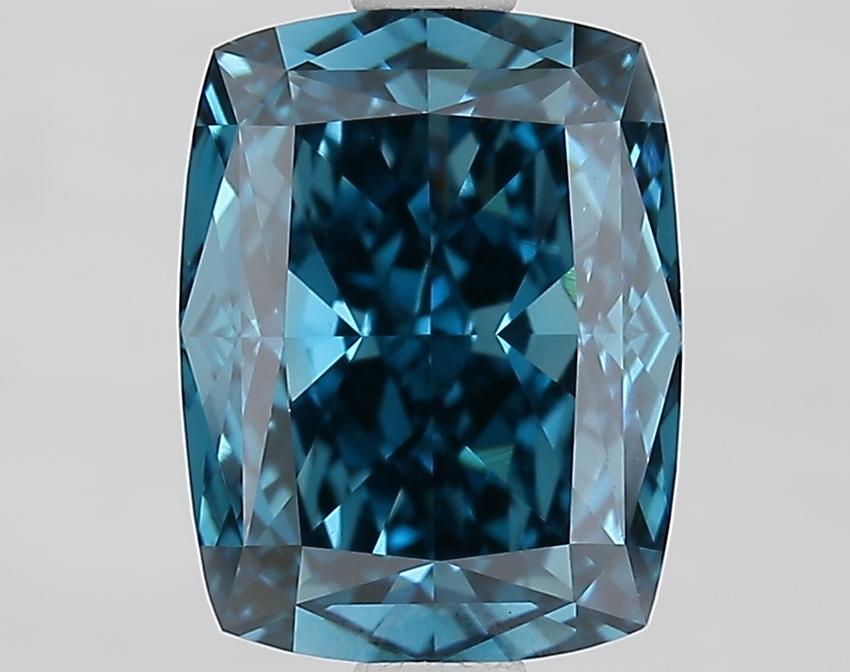 2.19 Ct. Fancy Vivid Blue Cushion Lab Grown Diamond
