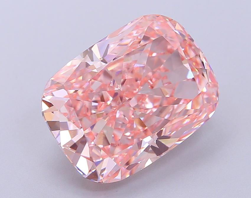 8.04 Ct. Fancy Vivid Pink Cushion Lab Grown Diamond