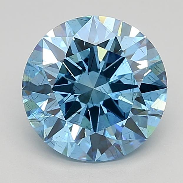 3.01 Ct. Fancy Vivid  Blue Round Lab Grown Diamond