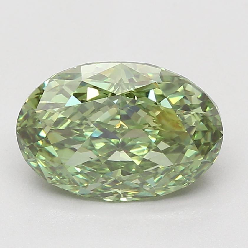 4.10 Ct. Fancy Vivid Green Oval Lab Grown Diamond