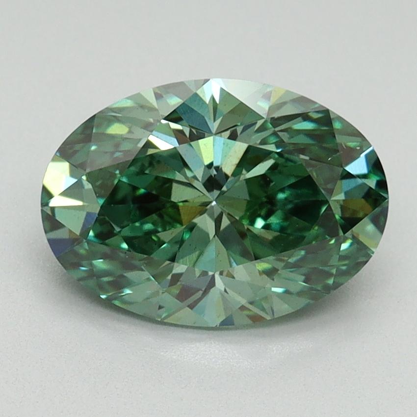 2.01 Ct. Fancy Vivid Green Oval Lab Grown Diamond