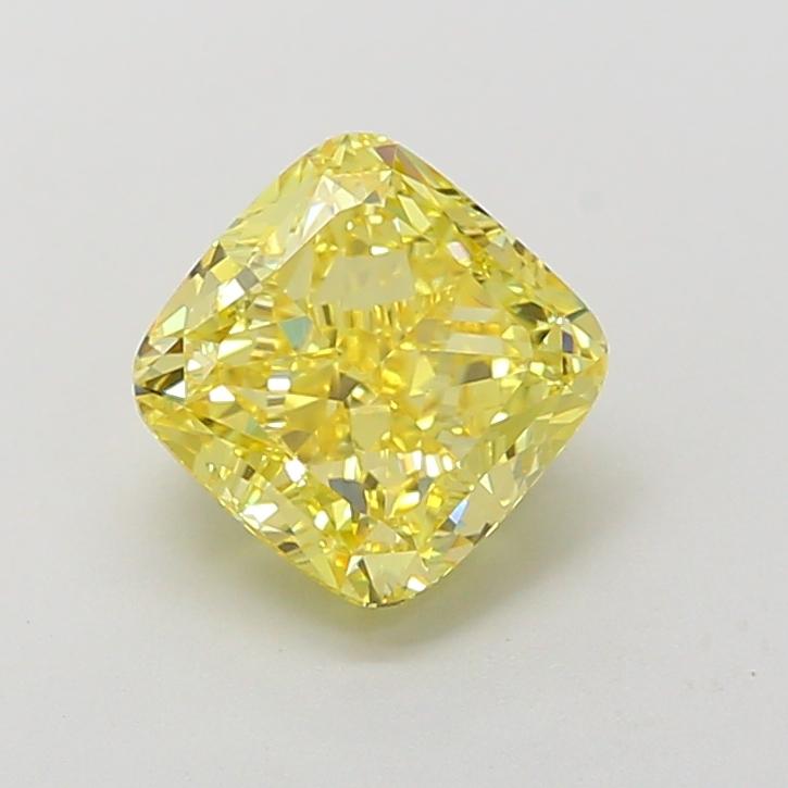 2.02 Ct. Fancy Intense  Yellow Cushion Lab Grown Diamond