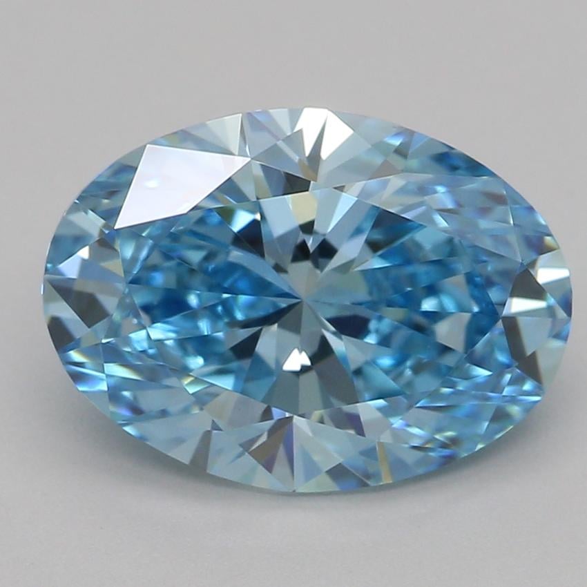2.04 Ct. Fancy Vivid Blue Oval Lab Grown Diamond