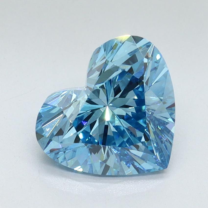 2.02 Ct. Fancy Vivid Malibu Blue Heart Lab Grown Diamond