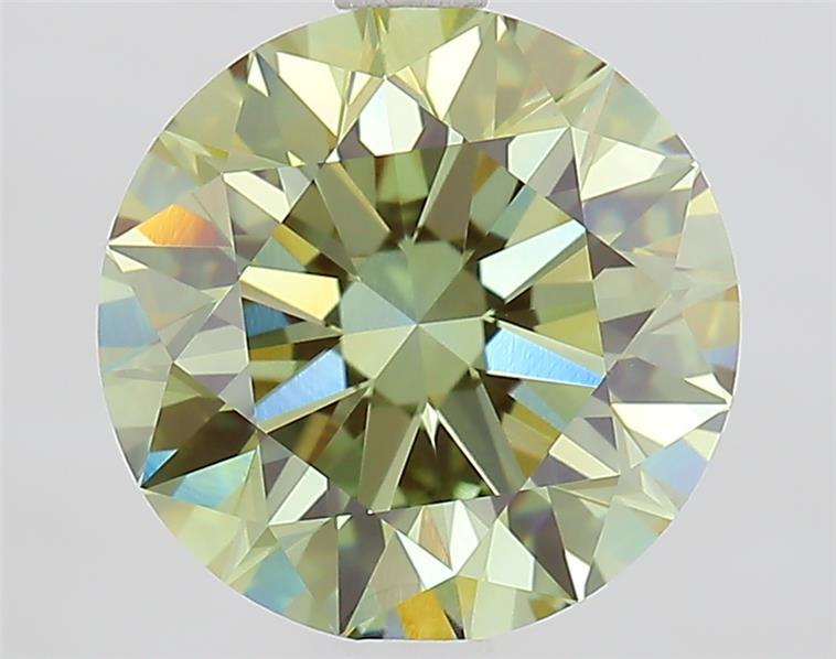 2.70 Ct. Fancy Vivid  Green Round Lab Grown Diamond
