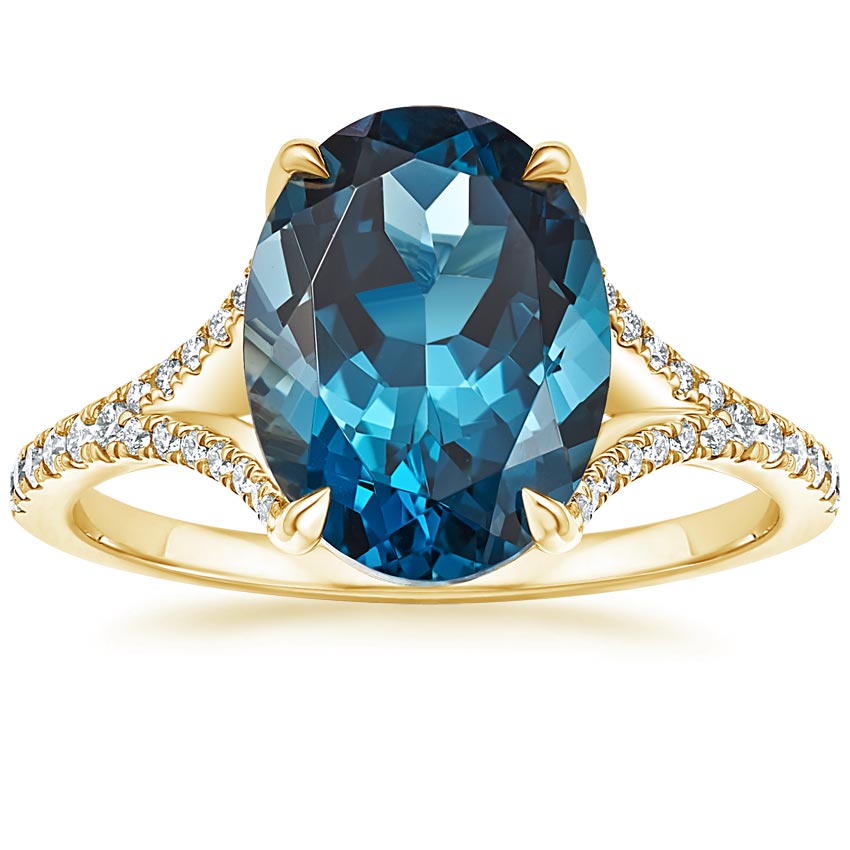 Jubilee London Blue Topaz and Diamond Cocktail Ring in 14K Rose Gold