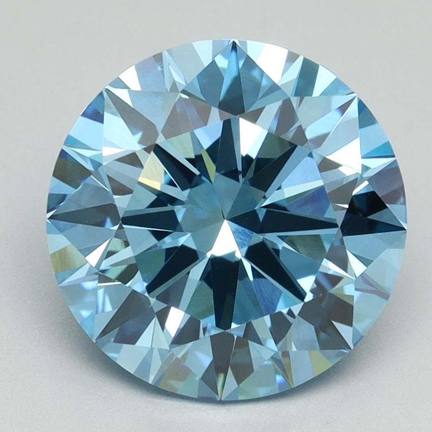 4.02 Ct. Fancy Vivid Blue Round Lab Grown Diamond