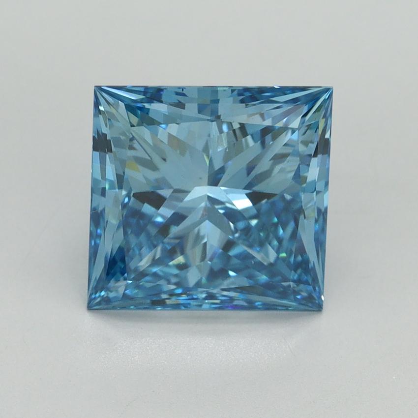 4.01 Ct. Fancy Vivid Blue Princess Lab Grown Diamond
