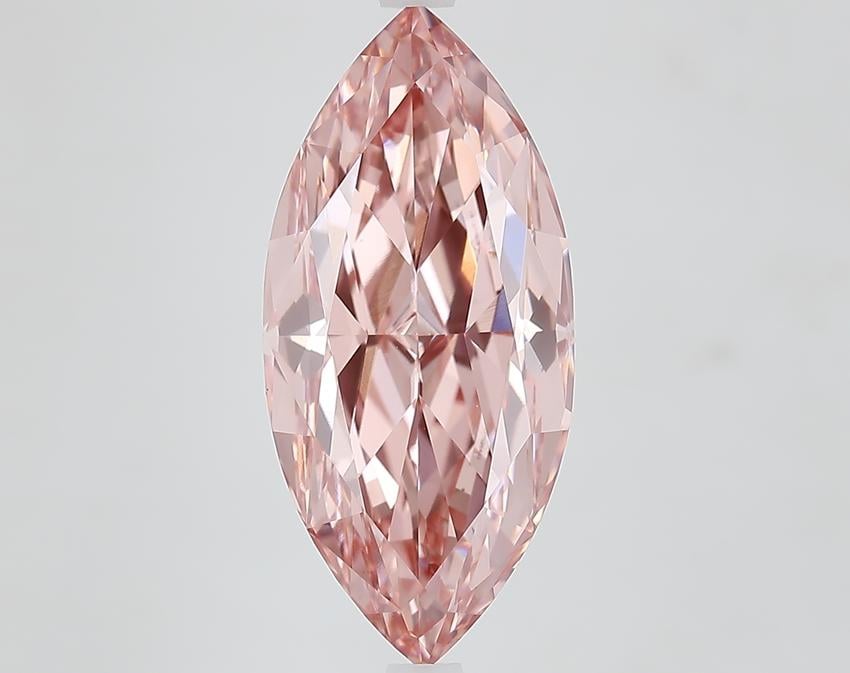 7.0 Ct. Fancy Vivid Brownish Pink Marquise Lab Grown Diamond