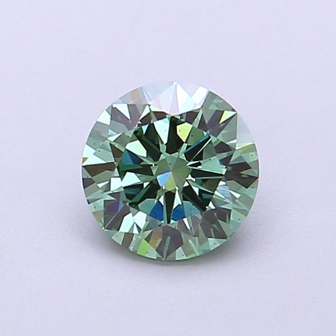 0.90 Ct. Fancy Vivid Green Round Lab Grown Diamond