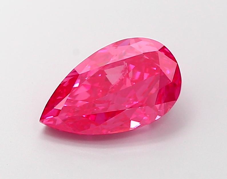 2.14 Ct. Fancy Vivid Raddish Pink Pear Lab Grown Diamond