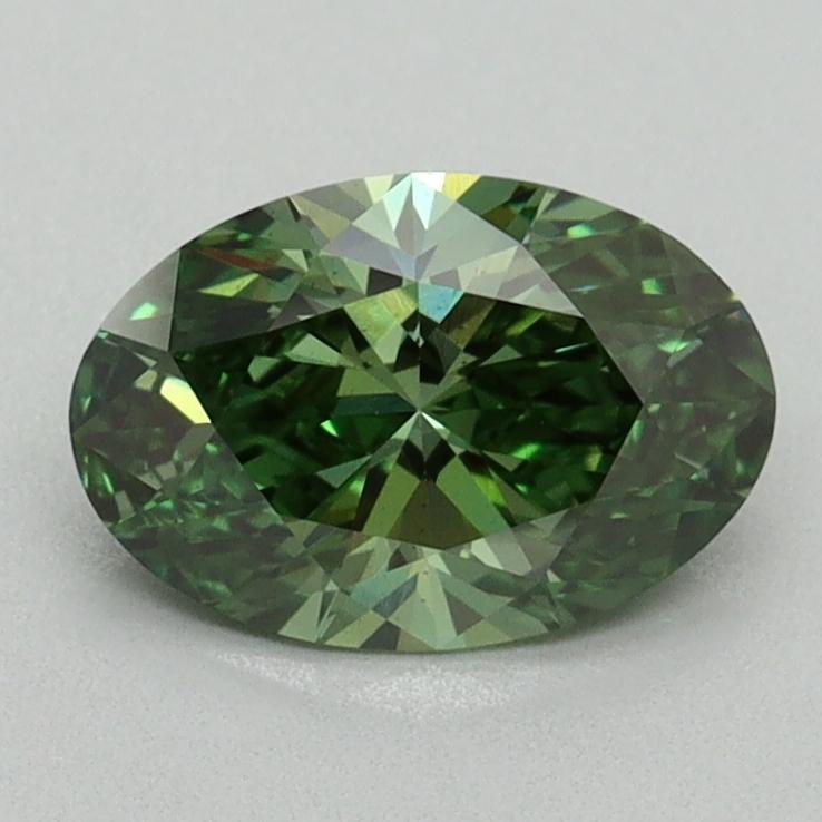 1.04 Ct. Fancy Vivid Green Oval Lab Grown Diamond
