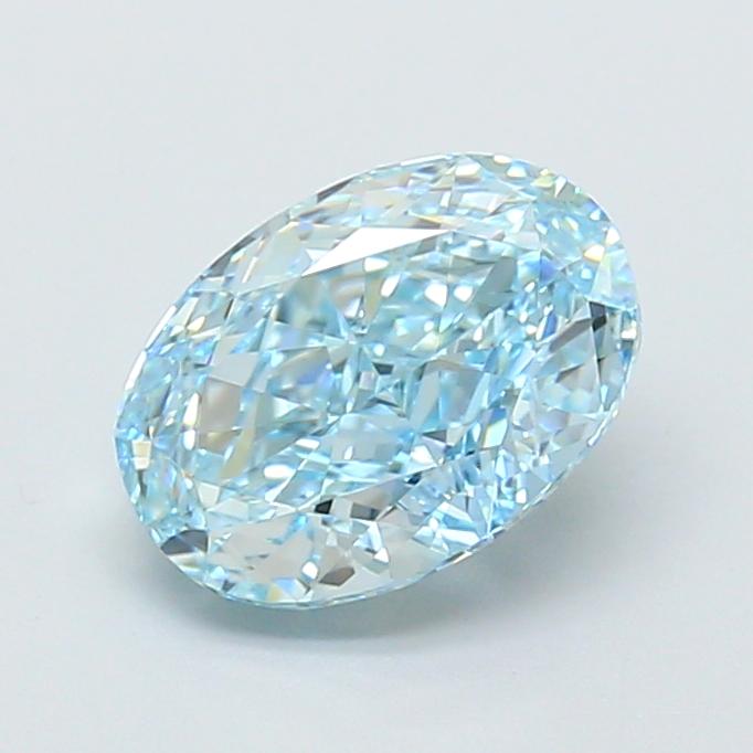 2.02 Ct. Fancy Vivid  Blue Oval Lab Grown Diamond
