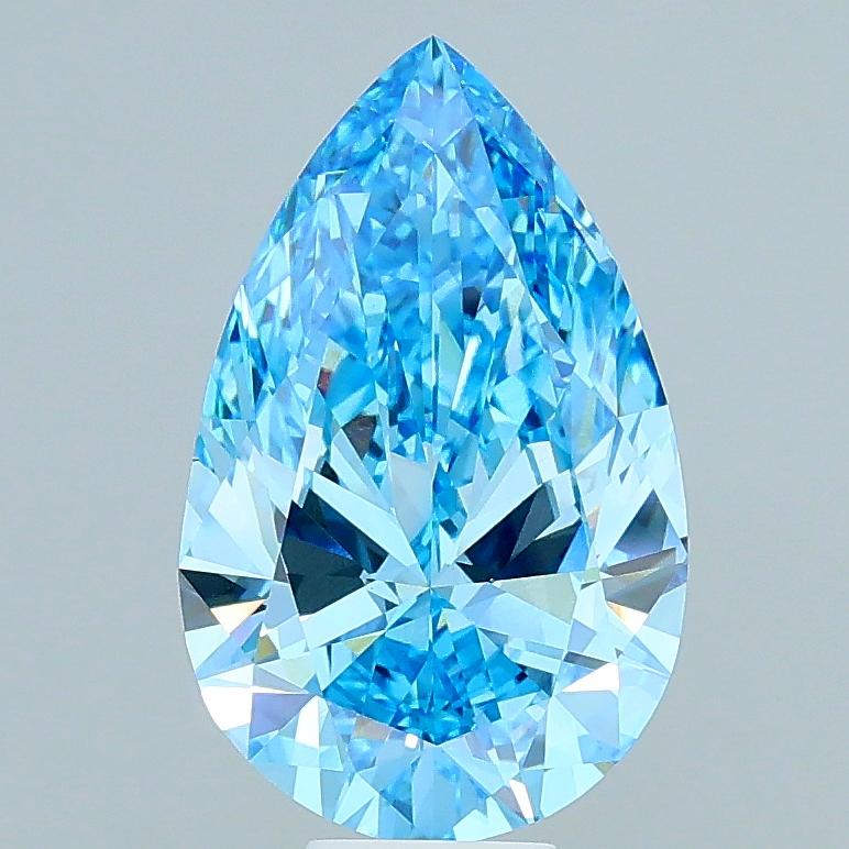 10.10 Ct. Fancy Vivid Blue Pear Lab Grown Diamond