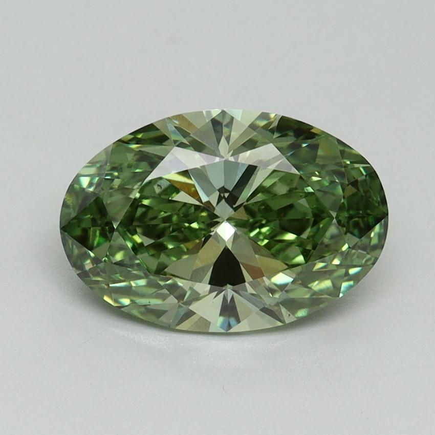 2.05 Ct. Fancy Vivid Green Oval Lab Grown Diamond