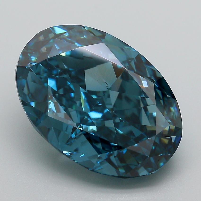 9.59 Ct. Fancy Vivid  Blue Oval Lab Grown Diamond