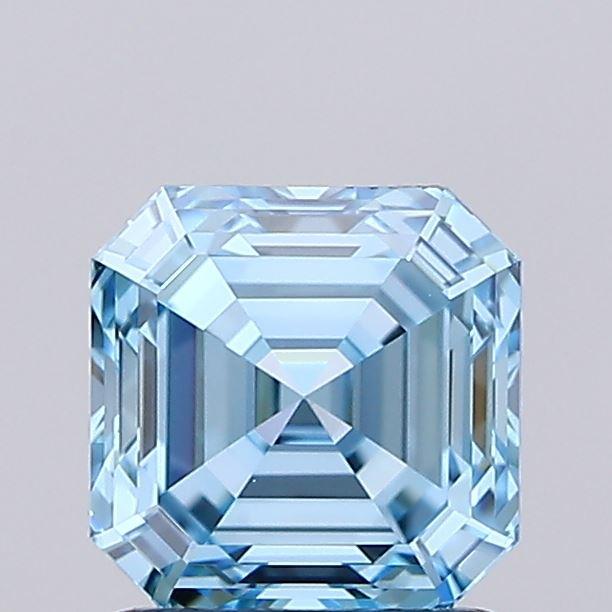1.23 Ct. Fancy Vivid Blue Asscher Lab Grown Diamond