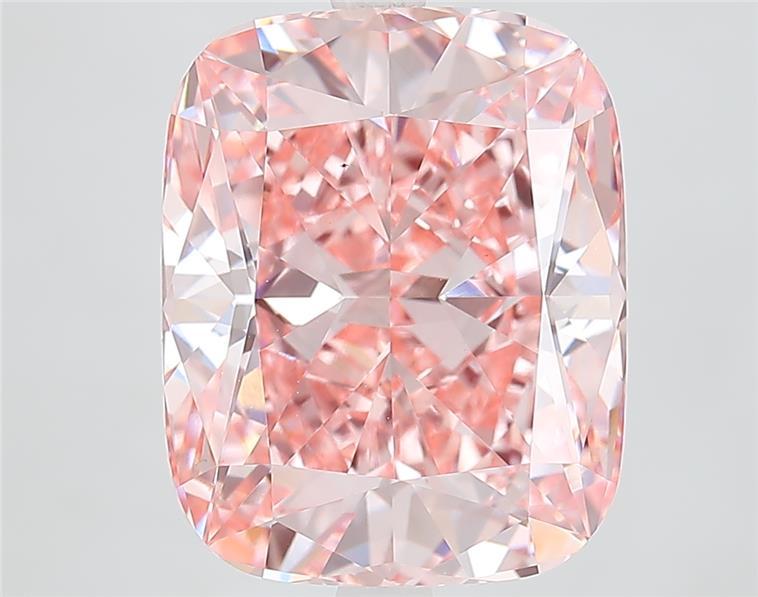 7.62 Ct. Fancy Vivid  Pink Cushion Lab Grown Diamond