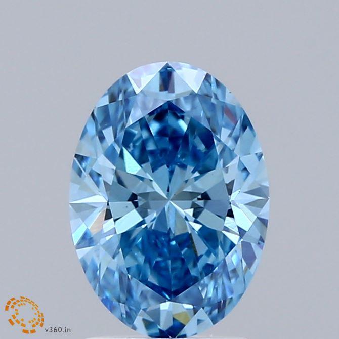1.51 Ct. Fancy Vivid Blue Oval Lab Grown Diamond