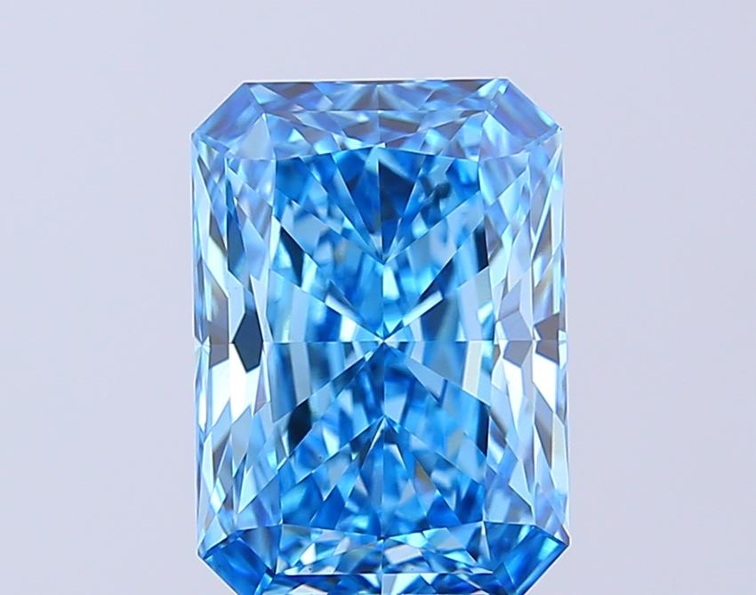 4.08 Ct. Fancy Vivid  Blue Radiant Lab Grown Diamond