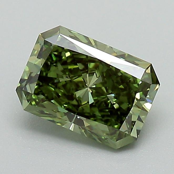 1.01 Ct. Fancy Vivid Green Radiant Lab Grown Diamond