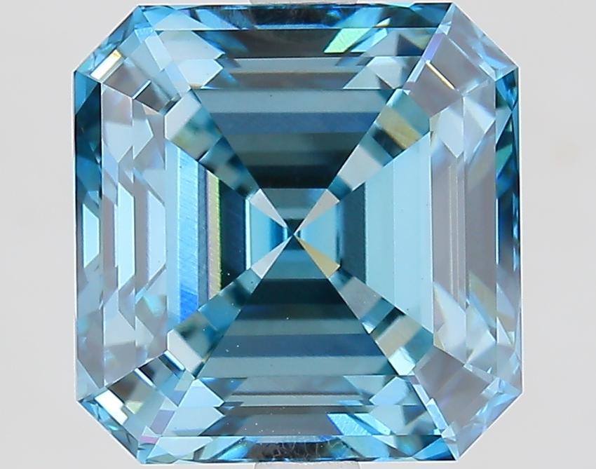 4.51 Ct. Fancy Vivid Blue Asscher Lab Grown Diamond