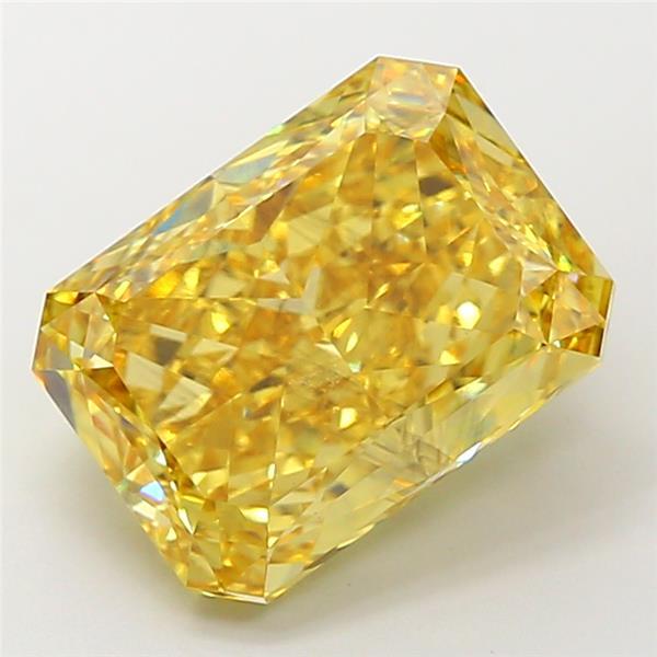 7.24 Ct. Fancy Vivid Yellow Radiant Lab Grown Diamond
