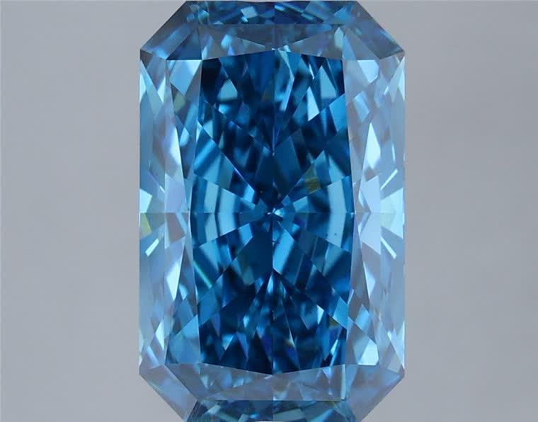 3.04 Ct. Fancy Vivid Blue Radiant Lab Grown Diamond