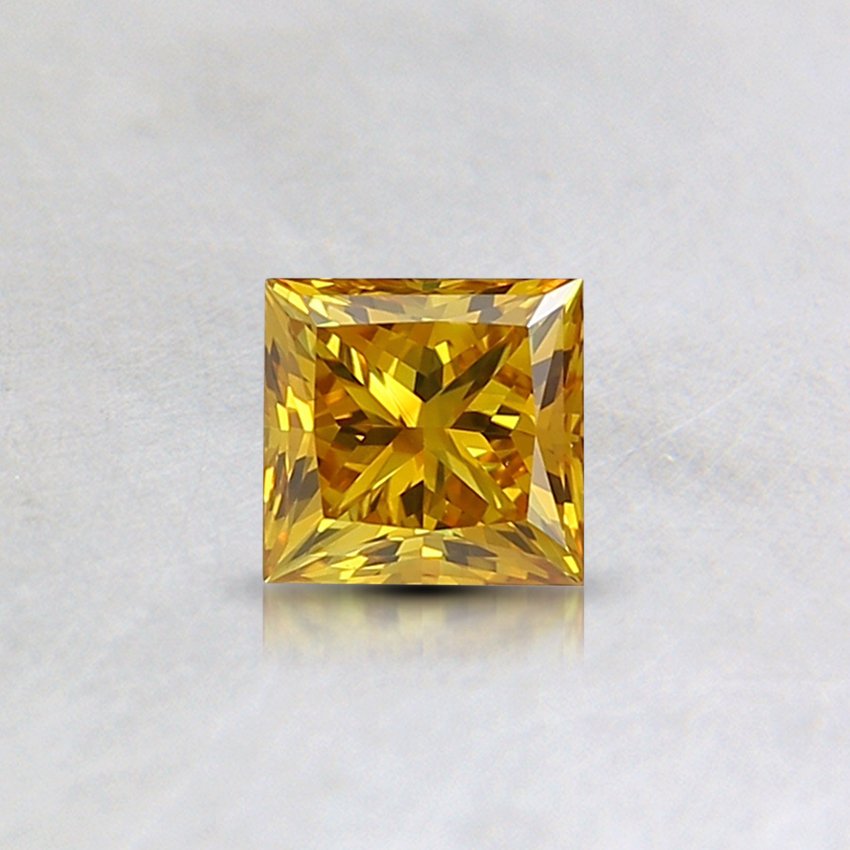0.32 Ct. Lab Grown Fancy Vivid Orangy Yellow Princess Diamond