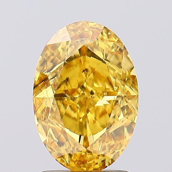 2.00 Ct. Fancy Vivid Yellow Oval Lab Grown Diamond