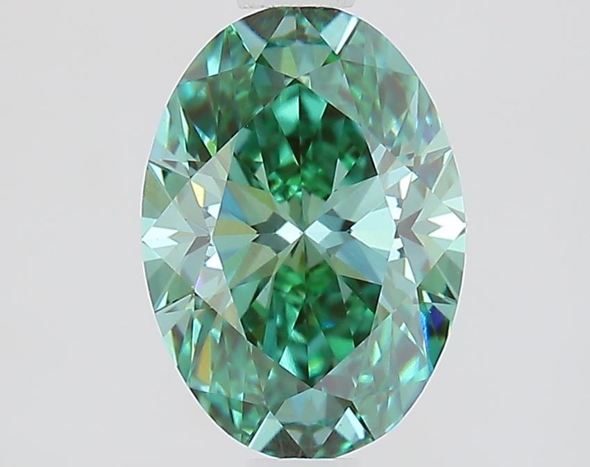 1.08 Ct. Fancy Vivid Green Oval Lab Grown Diamond