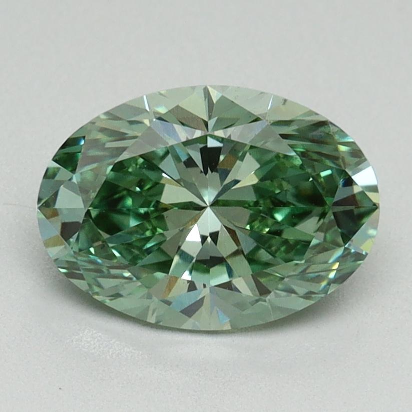 1.65 Ct. Fancy Vivid Green Oval Lab Grown Diamond